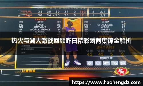 热火与湖人激战回顾昨日精彩瞬间集锦全解析